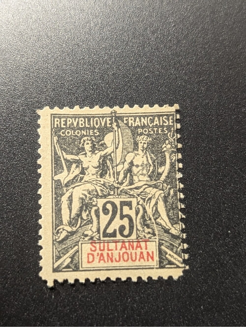 Stamp Anjouan Scott #15 hinged